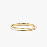 14k Gold Stacking Criss Cross Ring - GeumJewels