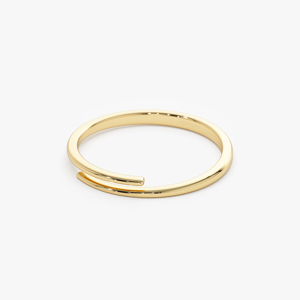 14k Gold Stacking Criss Cross Ring - GeumJewels