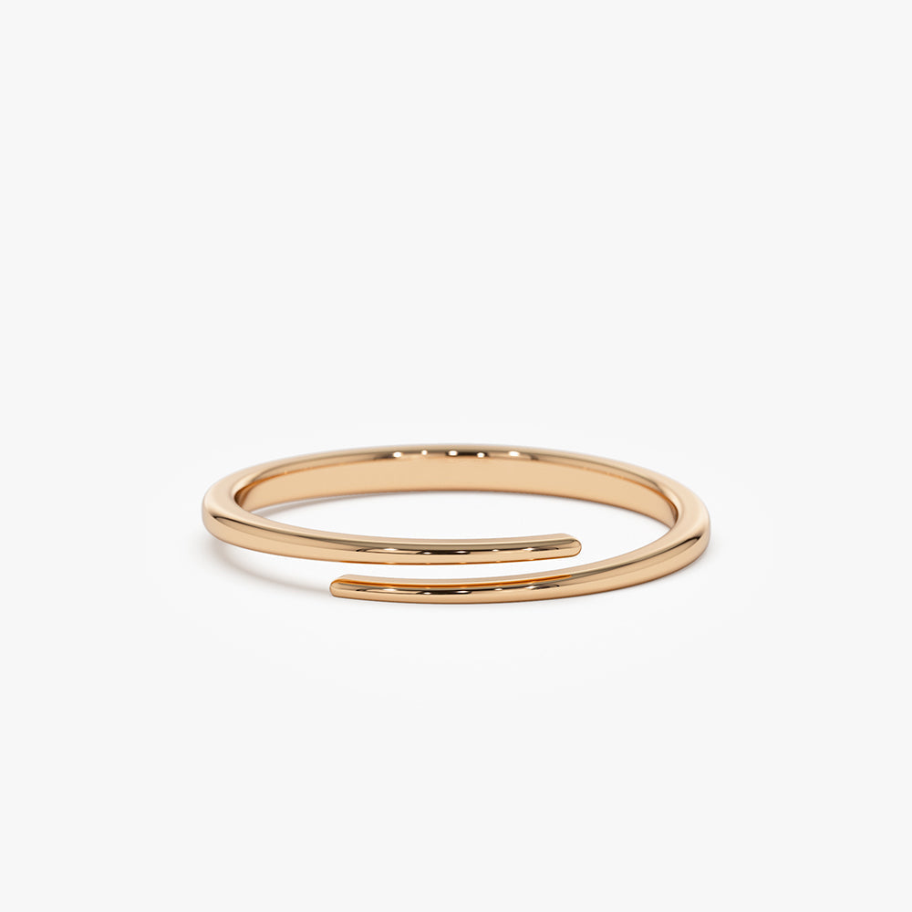14k Gold Stacking Criss Cross Ring - GeumJewels