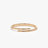 14k Gold Stacking Criss Cross Ring - GeumJewels