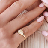 14k Gold Sun Signet Ring - GeumJewels