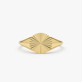 14k Gold Sun Signet Ring - GeumJewels