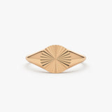 14k Gold Sun Signet Ring - GeumJewels