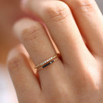 14K Gold Twisted Diamond Wedding Band - GeumJewels