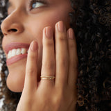 14K Gold Twisted Rope Ring Set - GeumJewels