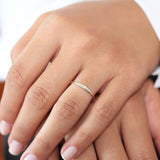14k Graduating Diamond Wedding Band - GeumJewels