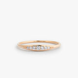 14k Graduating Diamond Wedding Band - GeumJewels