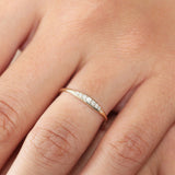 14k Graduating Diamond Wedding Band - GeumJewels