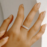 14k Half Eternity 4 Row Micro Pave Wedding Band - GeumJewels