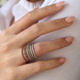 14k Half Eternity Emerald Ring - GeumJewels