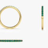 14k Half Eternity Emerald Ring - GeumJewels
