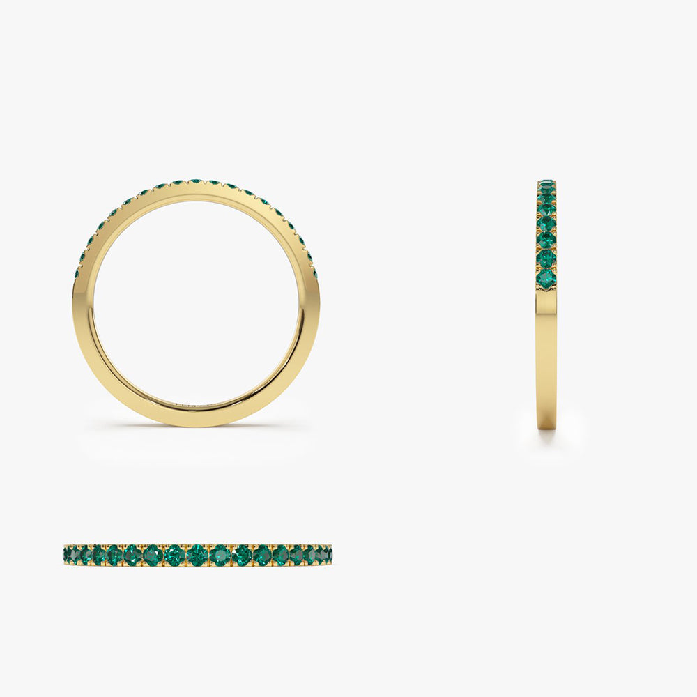 14k Half Eternity Emerald Ring - GeumJewels