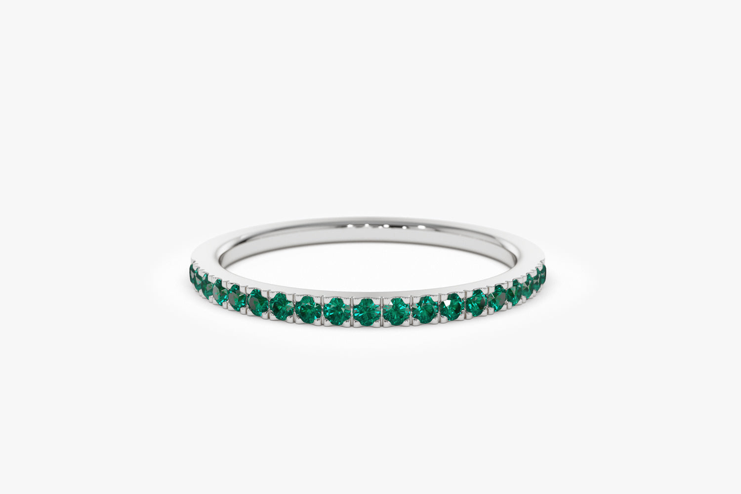 14k Half Eternity Emerald Ring - GeumJewels