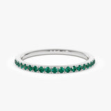 14k Half Eternity Emerald Ring - GeumJewels