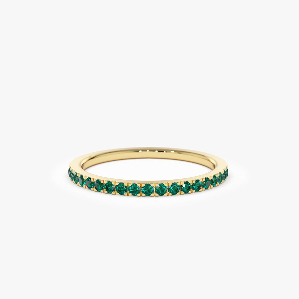 14k Half Eternity Emerald Ring - GeumJewels