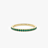 14k Half Eternity Emerald Ring - GeumJewels