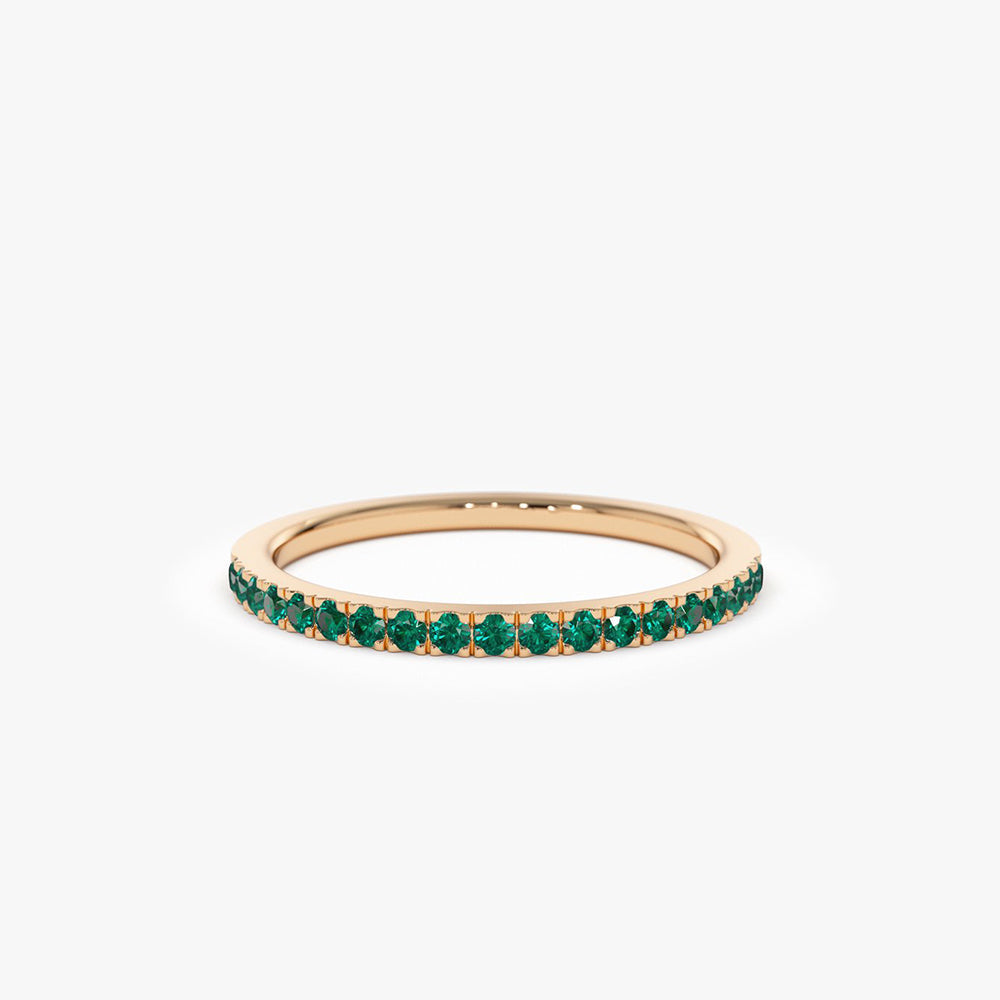 14k Half Eternity Emerald Ring - GeumJewels