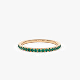 14k Half Eternity Emerald Ring - GeumJewels