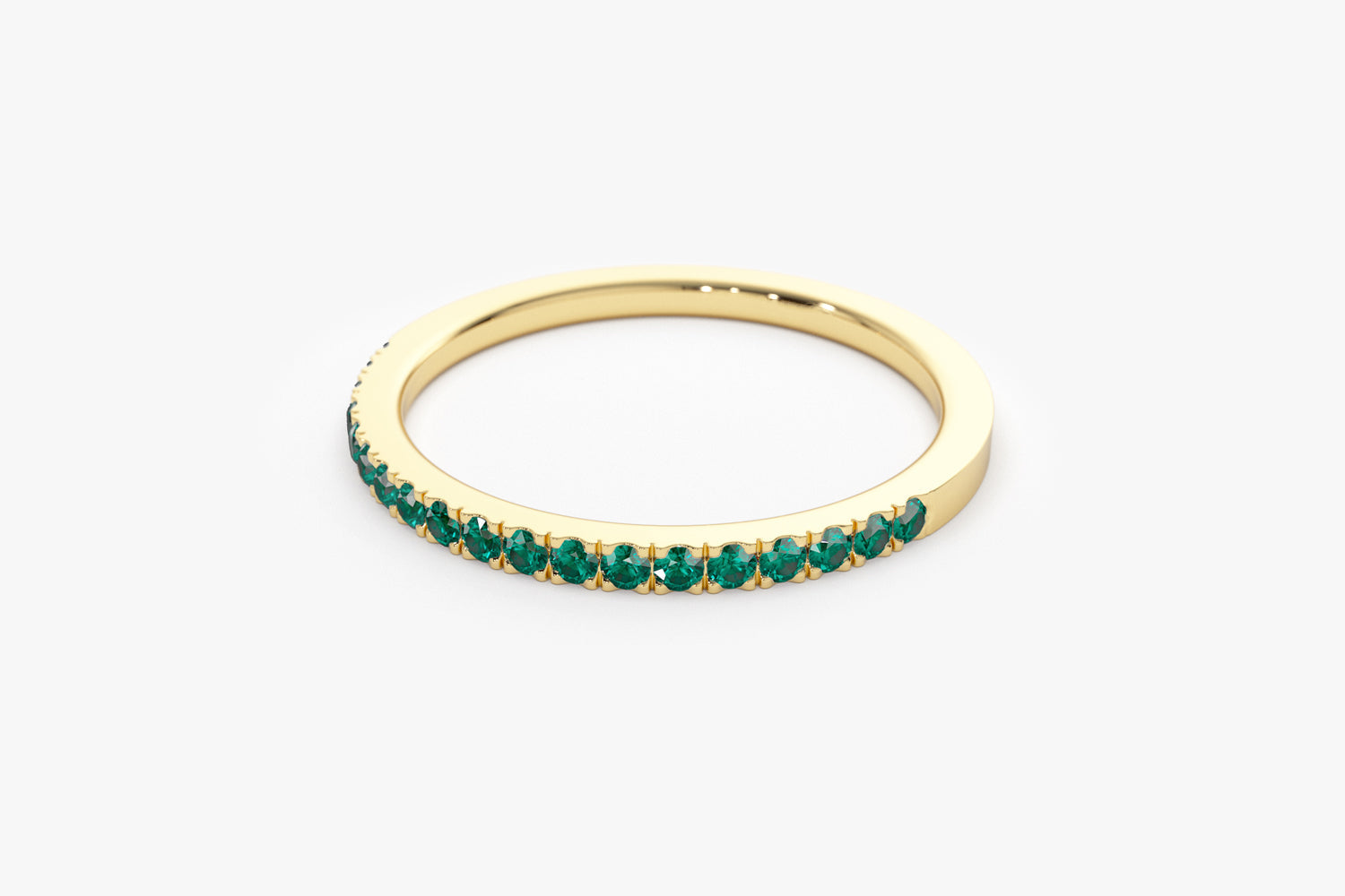 14k Half Eternity Emerald Ring - GeumJewels