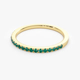 14k Half Eternity Emerald Ring - GeumJewels