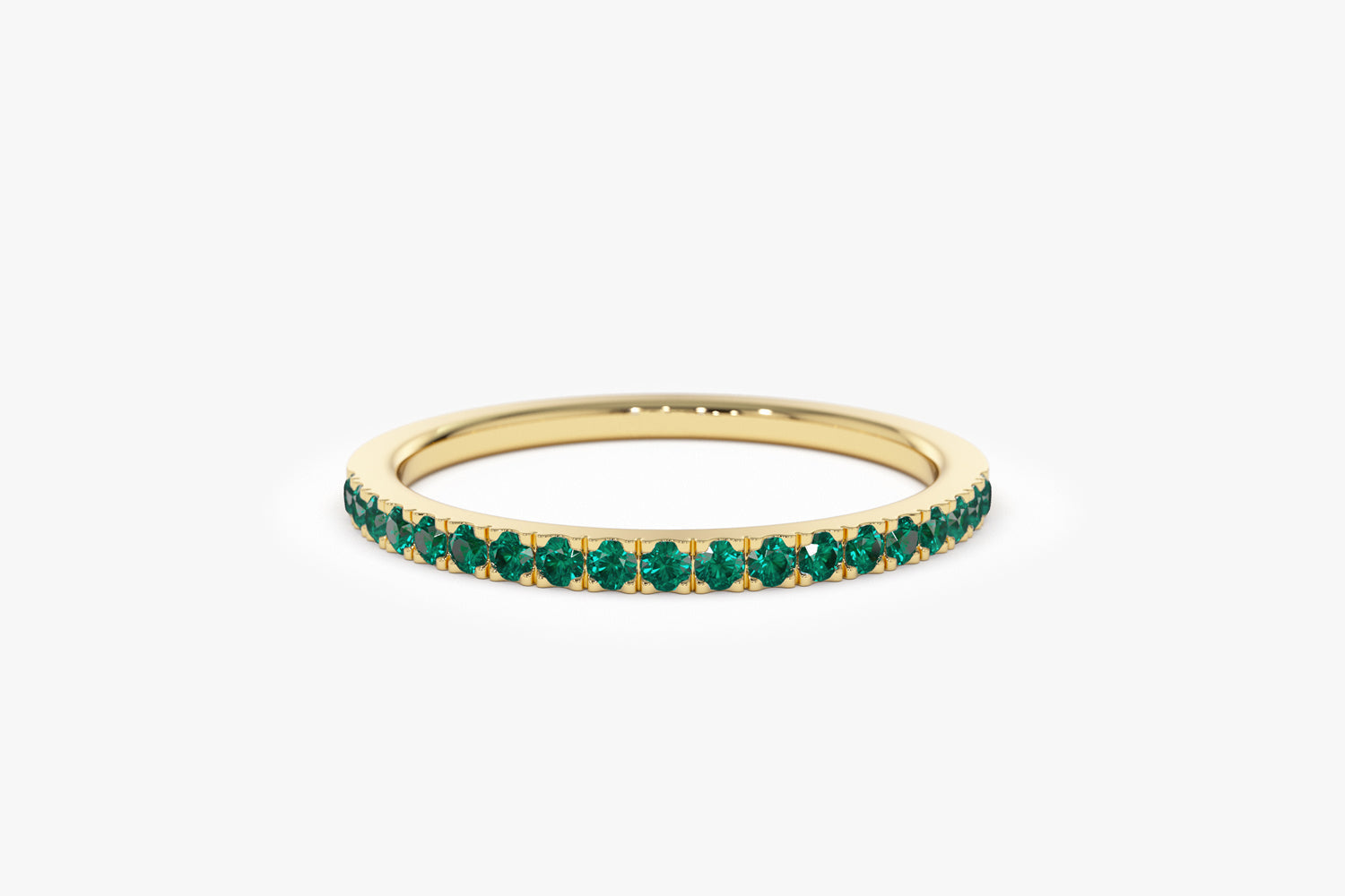 14k Half Eternity Emerald Ring - GeumJewels