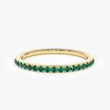 14k Half Eternity Emerald Ring - GeumJewels