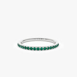 14k Half Eternity Emerald Ring - GeumJewels