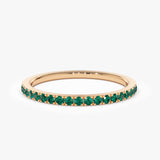 14k Half Eternity Emerald Ring - GeumJewels
