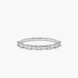 14K Half Eternity Minimalist Diamond Wedding Ring - GeumJewels
