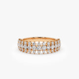 14k Half Eternity Round Diamond Spike Ring - GeumJewels