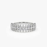 14k Half Eternity Round Diamond Spike Ring - GeumJewels