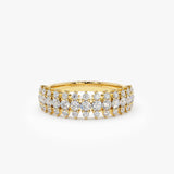 14k Half Eternity Round Diamond Spike Ring - GeumJewels