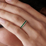 14k  Half Eternity Square Emerald Anniversary Ring - GeumJewels