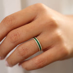 14k  Half Eternity Square Emerald Anniversary Ring - GeumJewels
