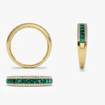 14k  Half Eternity Square Emerald Anniversary Ring - GeumJewels