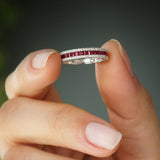 14k Half Eternity Square Ruby Anniversary Ring - GeumJewels