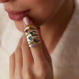 14k Heart Shape Ruby Beveled Ring - GeumJewels