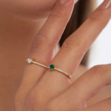 14k Heart-Shaped Emerald Ring - GeumJewels