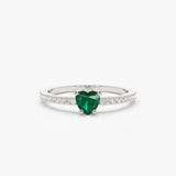 14k Heart-Shaped Emerald Ring - GeumJewels