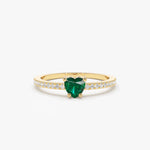 14k Heart-Shaped Emerald Ring - GeumJewels
