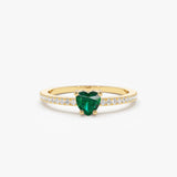 14k Heart-Shaped Emerald Ring - GeumJewels