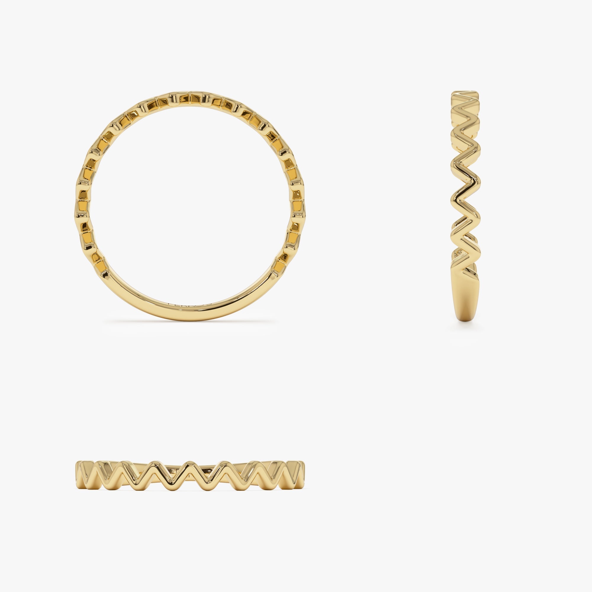14K High and Low Zig Zag Ring - GeumJewels