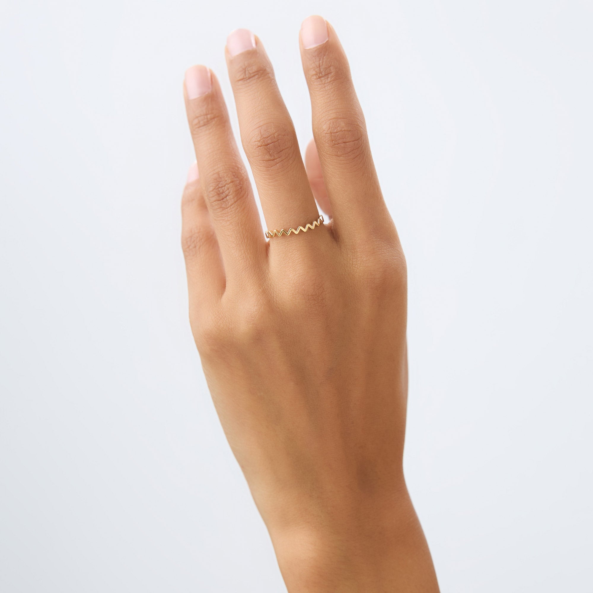 14K High and Low Zig Zag Ring - GeumJewels