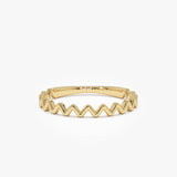 14K High and Low Zig Zag Ring - GeumJewels