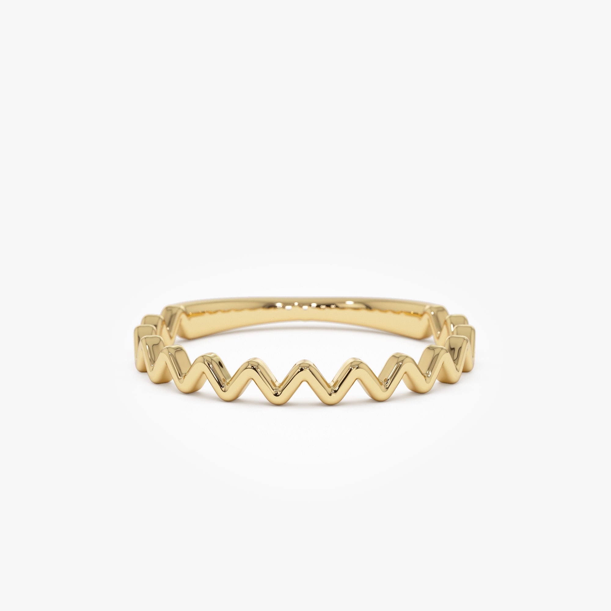 14K High and Low Zig Zag Ring - GeumJewels