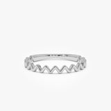14K High and Low Zig Zag Ring - GeumJewels