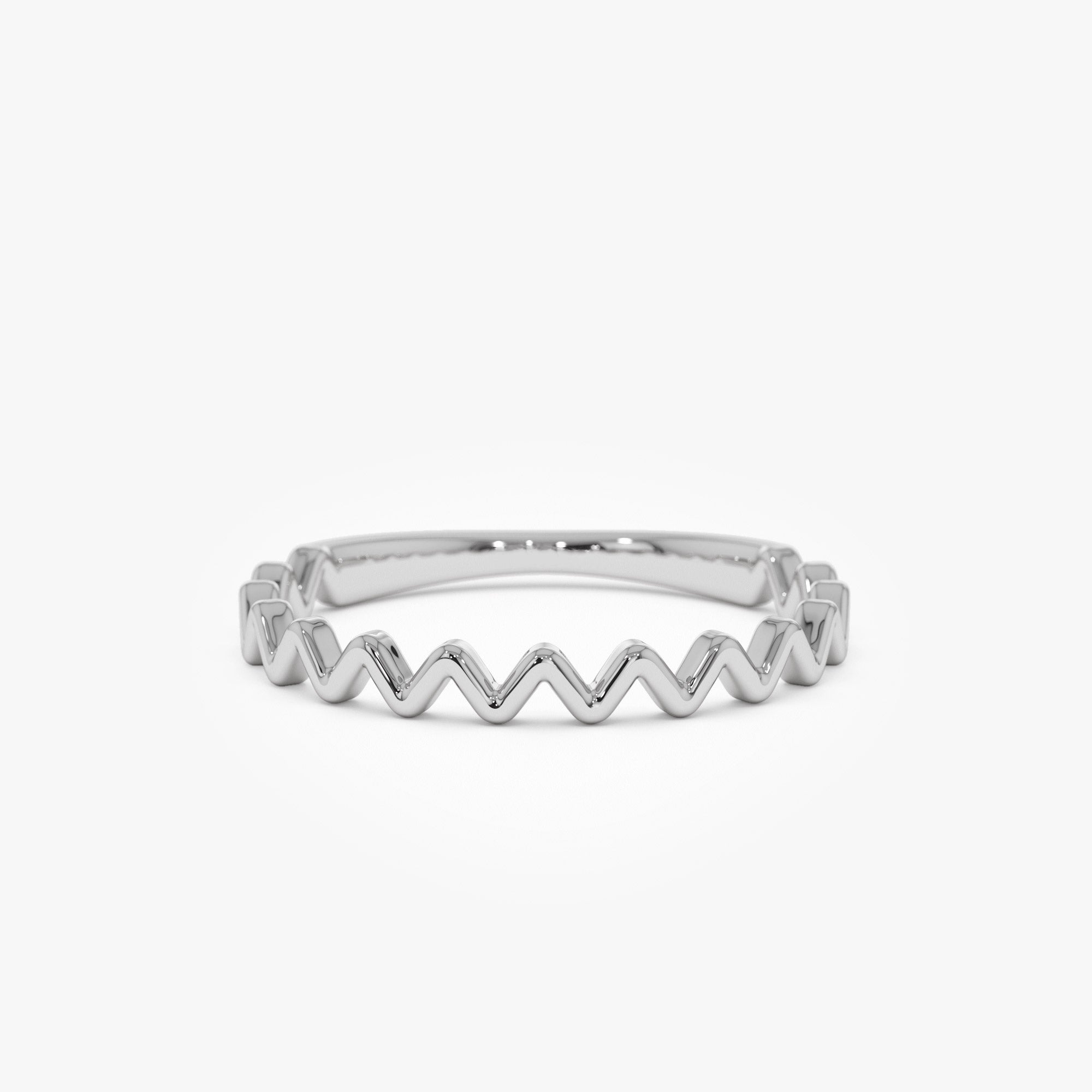 14K High and Low Zig Zag Ring - GeumJewels