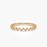 14K High and Low Zig Zag Ring - GeumJewels