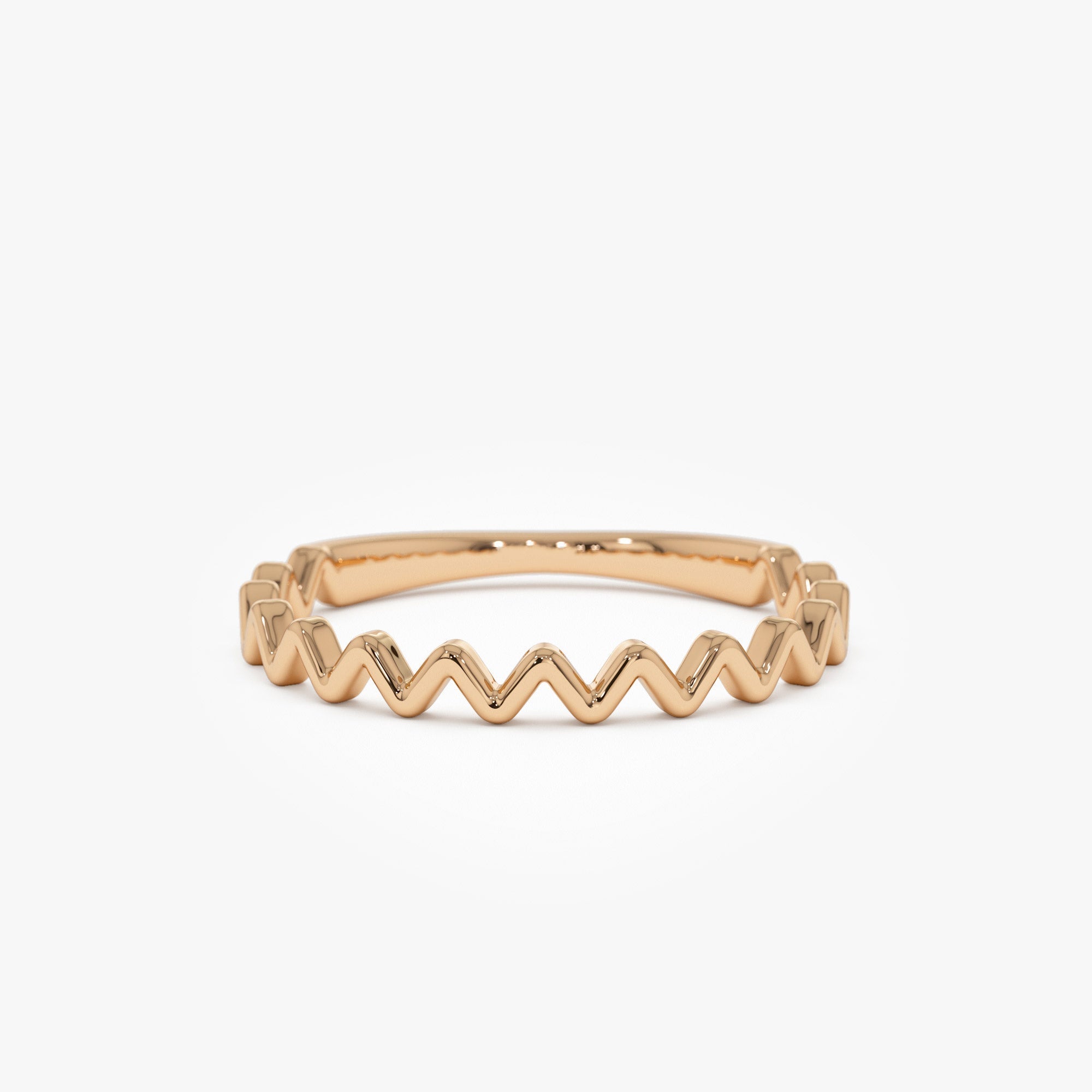 14K High and Low Zig Zag Ring - GeumJewels