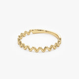 14K High and Low Zig Zag Ring - GeumJewels
